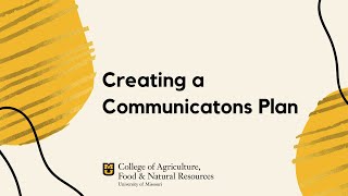 Creating a Communications Plan [upl. by Gneh]