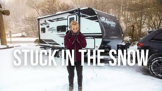 WINTER CAMPING IN A SNOWSTORM The Realities of RV Life  Rookies On The Road Ep 3 [upl. by Gnak919]