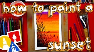 How To Use Watercolor Pencils To Paint A Beautiful Sunset [upl. by Eibo]