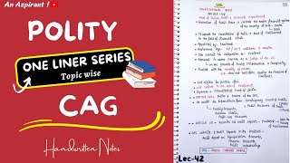 CAG  One Liners Topic wise  Indian Polity  Lec42  An Aspirant [upl. by Terle989]