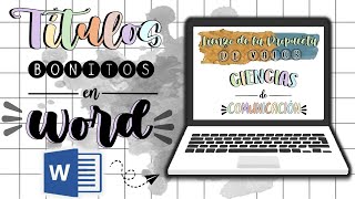 Cómo hacer títulos bonitos en Word [upl. by Melisa]