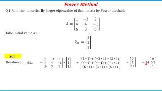 Numerical Method Eigen Value and vector calculation by Power Method [upl. by Nalrah]