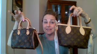 LOUIS VUITTON NEW NEVERFULL BB vs NANO SPEEDY [upl. by Ahsened663]