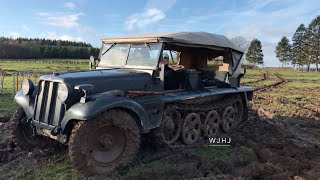 Battle of the bulge 1944  2019 Sdkfz 10 Sherman VW 166 Schwimmwagen Kübelwagen [upl. by Masha]