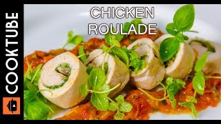 Chicken Roulade Recipe  Cheese Mushroom amp Spinach Stuffing [upl. by Vladi]