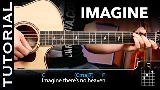 Cómo tocar IMAGINE en guitarra  Tutorial completo acordes y ritmo [upl. by Julita]