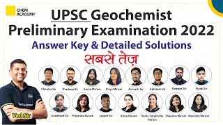 UPSC Geochemist Preliminary Examination 2022  Part1 Answer Key  Detailed Solutions Chem Academy [upl. by Eniaj904]