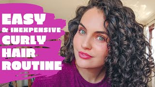 EASY AND INEXPENSIVE CURLY HAIR ROUTINE [upl. by Anirahs]