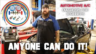 AUTOMOTIVE HOW TO AC SYSTEM DIAGNOSIS FOR BEGINNERS [upl. by Lilith597]