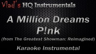 Pnk  A Million Dreams Karaoke Instrumental Pink The Greatest Showman  Reimagined  Lyrics [upl. by Elimac933]