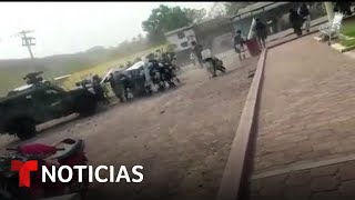 Enfrentamientos entre militares y civiles en Michoacán  Noticias Telemundo [upl. by Anialahs]