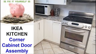 IKEA Kitchen  Corner Cabinet Door Installation [upl. by Jerrylee739]