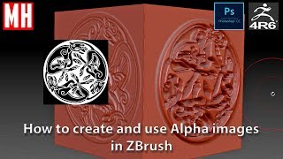 ZBrush Beginner Series 01  How to create and use Alphas to get detail on your model [upl. by Bertine]