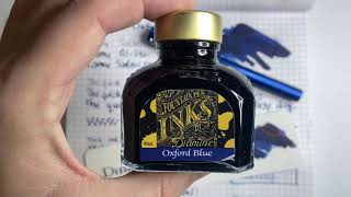 Diamine Oxford Blue Fountain Pen Ink Review [upl. by Valonia]