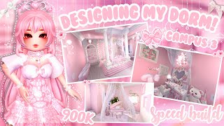 Designing my dorm 🎀🌷【SPEED BUILD】amp TOUR  Royale High Campus 3 [upl. by Admana]