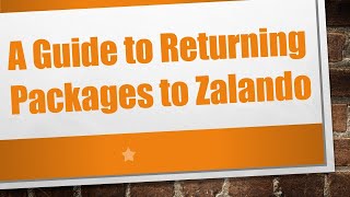 A Guide to Returning Packages to Zalando [upl. by Niuqauj348]