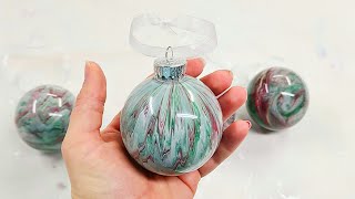 Acrylic Pour Christmas Ornaments 2020 [upl. by Birk]