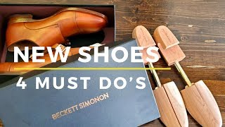 New Leather Shoes  Do These 4 Things Before Wearing [upl. by Ardyaf]