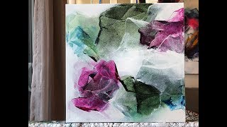 Abstract Painting Techniques using Acrylics Timelapsed Demonstration [upl. by Doyle464]