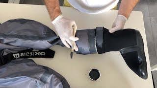 Installing Neoprene Socks or Booties to the Drysuit [upl. by Haduj592]