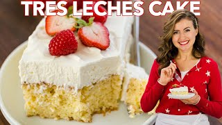 Easy Tres Leches Cake Recipe  Three Milk Cake [upl. by Shippee]