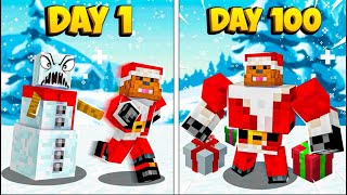 I Survived 100 Days In Minecraft Christmas [upl. by Ailhad]