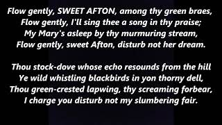 Flow gently SWEET AFTON Lyrics Words text ROBERT BURNS Sottish Scotland Sing Along Song [upl. by Hildegaard]