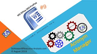 Acronym Manager in MS Word Documents [upl. by Dnomaj780]