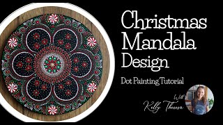 Christmas Mandala Design  Dot Painting Tutorial [upl. by Wildermuth]