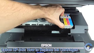 Epson XP342 How to Replace Ink Cartridges [upl. by Enelrihs210]