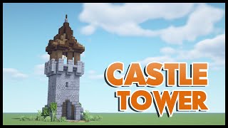 Minecraft How to Build a castle Tower  Tutorial [upl. by Dierdre]