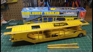 AMT Five Car Haulaway Semi Trailer 125 Scale Model Kit Build Review and Weathering AMT1193 [upl. by Coucher163]