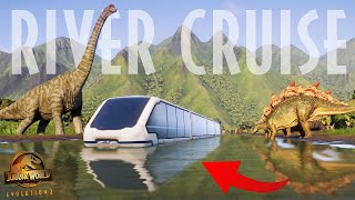 Ride The BIGGEST DINOSAUR RIVER CRUISE  Jurassic World Evolution 2 Park Tour [upl. by Eleahcim611]