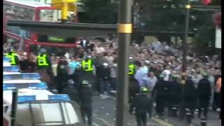 West Ham vs Millwall Hooligan Riots outside Upton Park [upl. by Anairb]