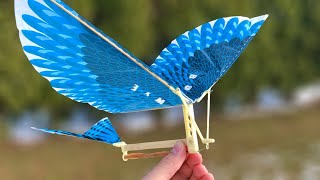 How to Make a Flying Bird Ornithopter  Amazing Toy [upl. by Brose]