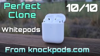 Knockpods Whitepods  Perfect 2020 CLONE Airpods [upl. by Onitsoga]