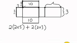 Rectangular Prism Net  Finding The Surface Area [upl. by Nav]