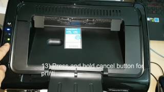 HP LaserJet Pro P1102w PrinterCE658A How to configure wireless settings [upl. by Larochelle]