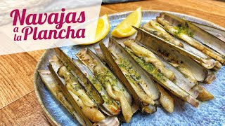 NAVAJAS A LA PLANCHA con el aliño perfecto de ajo y perejil [upl. by Ymor]