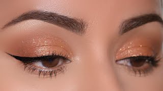 EASIEST Sparkly Monotone Cut Crease ever created [upl. by Atnuhs]