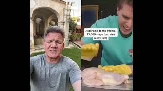 Gordon Ramsay reacts to cooking chicken by slapping it [upl. by Wadsworth492]