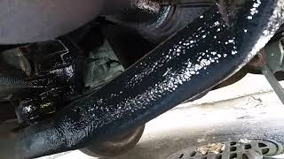 Woolwax® Black Undercoating applied over existing rust [upl. by Strong]