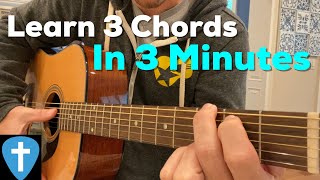 Learn First 3 Chords on Guitar in 3 Minutes  Beginner Lesson  Matt McCoy [upl. by Elyod]