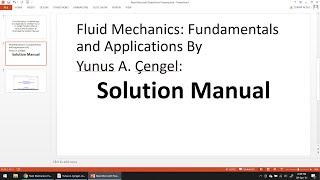 Fluid Mechanics Fundamentals and Applications Yunus A Çengel Solution Manual [upl. by Ailices]