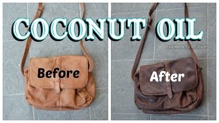 How to darken and soften leather with coconut oil [upl. by Lamprey475]