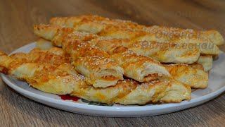 Слоеные сырные палочки Puff cheese sticks [upl. by Anirdnaxela]