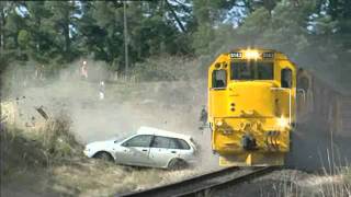 Controlled train collision  showing time it takes for train to stopwmv [upl. by Ury]