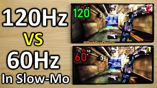 120hz vs 60hz display in slowmo [upl. by Silvio]