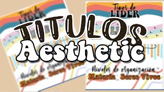 Titulos Aesthetic BONITOS en word  pt 1 [upl. by Ailliw]