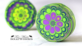 How to Make Kaleidoscope Pull Through Cold Process Soap Technique Technique Video 21 [upl. by Anayt]